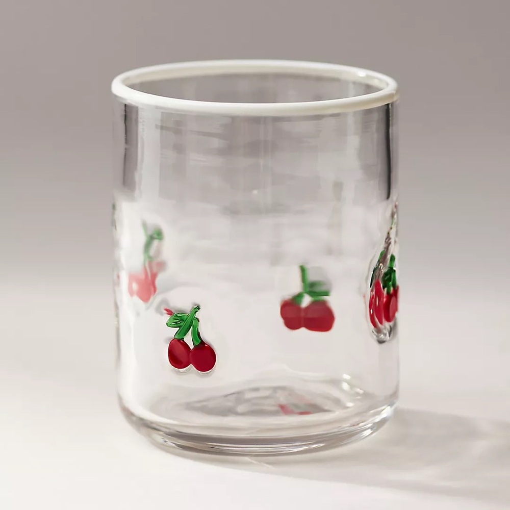 Anthropologie Cherry Icon Juice Glass